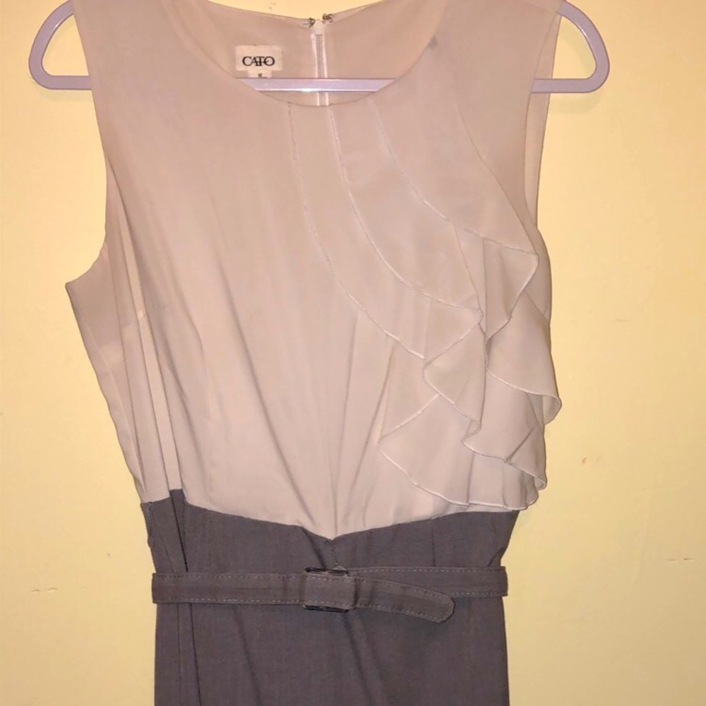 Grey and white dress